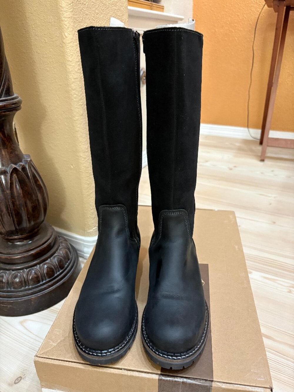 Overland Black Hudson Leather Boots 38